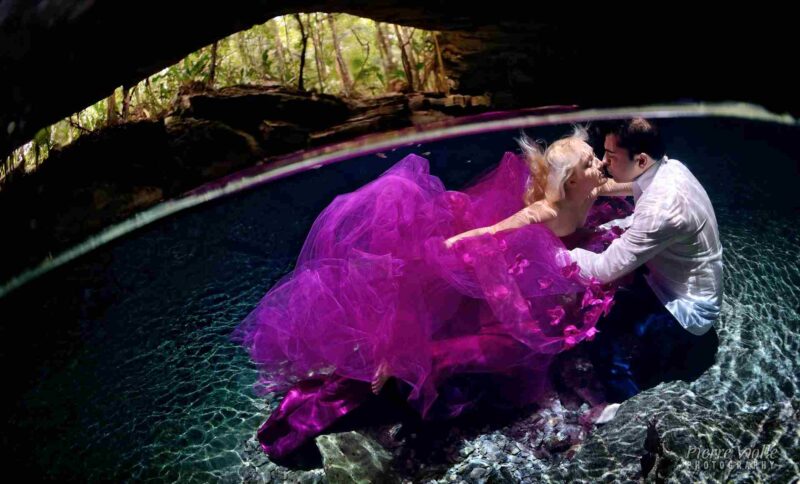 Wedding proposal at a cenote - Mayan riviera nearby cancun and playa del carmen / mexico